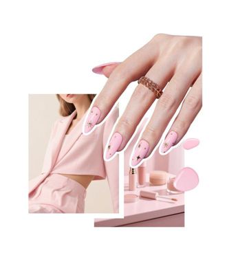 Nude Pink Gel Nail Polish Kit with UV LED Light