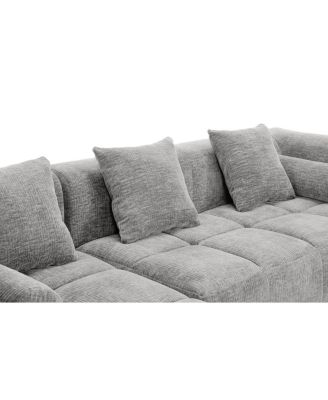 101.2" Light Gray Modular Sectional Sofa with Deep Seating & Side Pockets