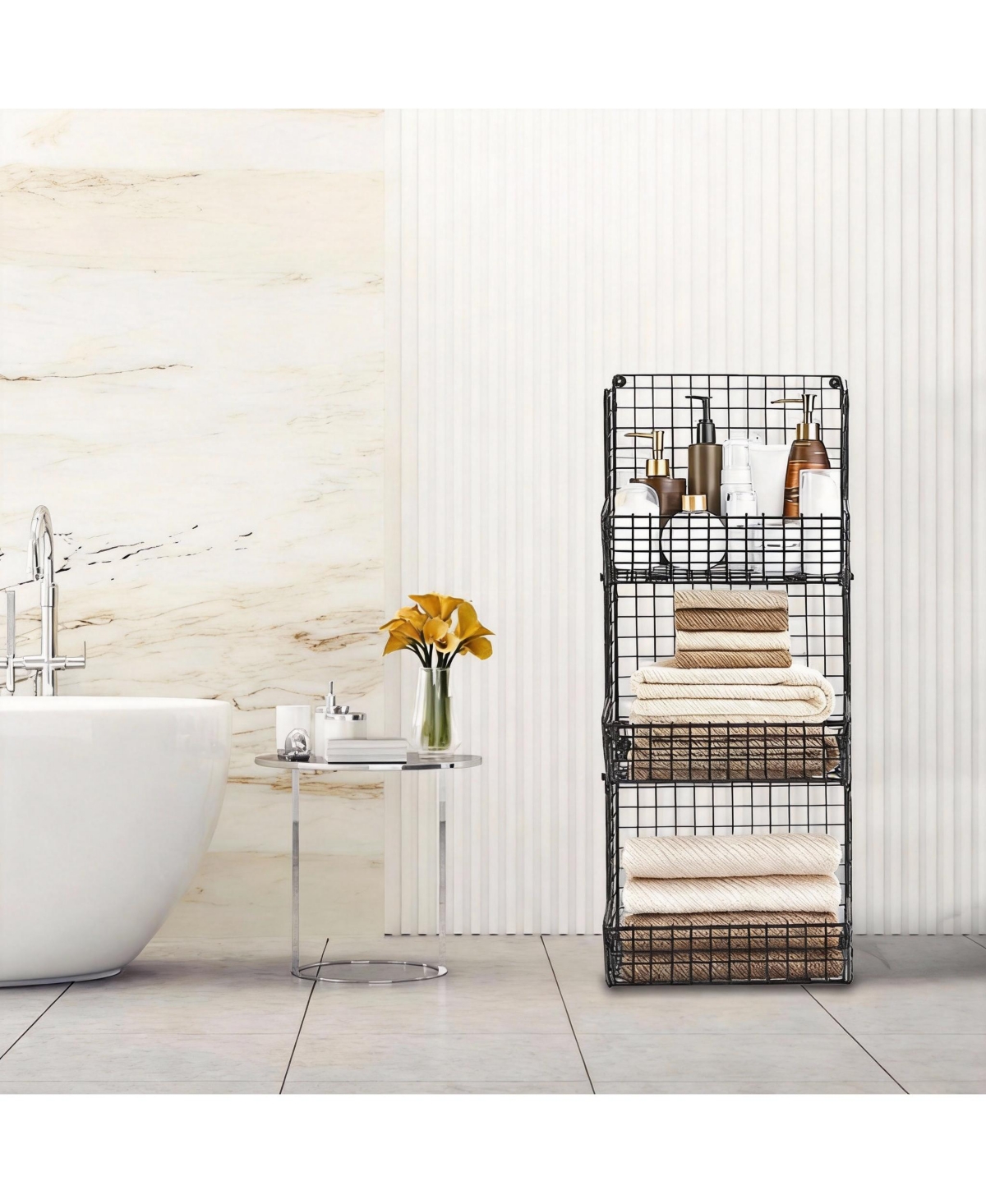 Yigii 3-Pack Stackable Wire Baskets for Kitchen, Closet, Pantry