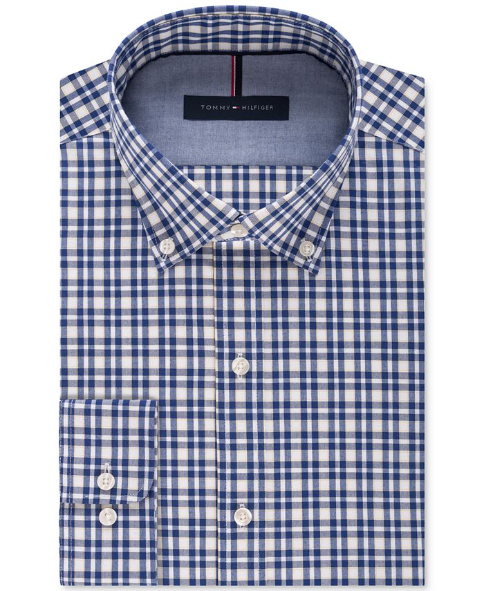 Tommy Hilfiger Men's Slim-Fit Non-Iron Multi-Check Dress Shirt - Macy's