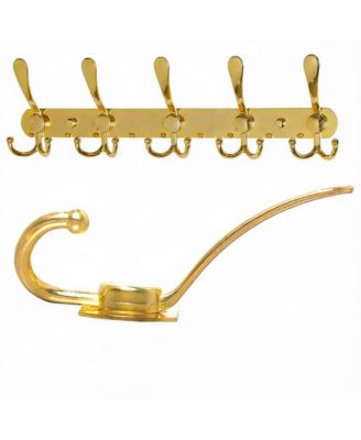Heavy Duty 5-Tri Hook Wall Rack - Gold