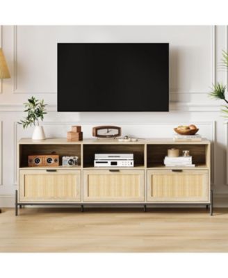 TV Stand for 75 inch TV, Entertainment Center with Storage, 65 Inch TV Console Table with 3 Drawers