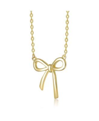 Modern Bow-Tie Shaped Pendant Necklace in 14K Gold Plated