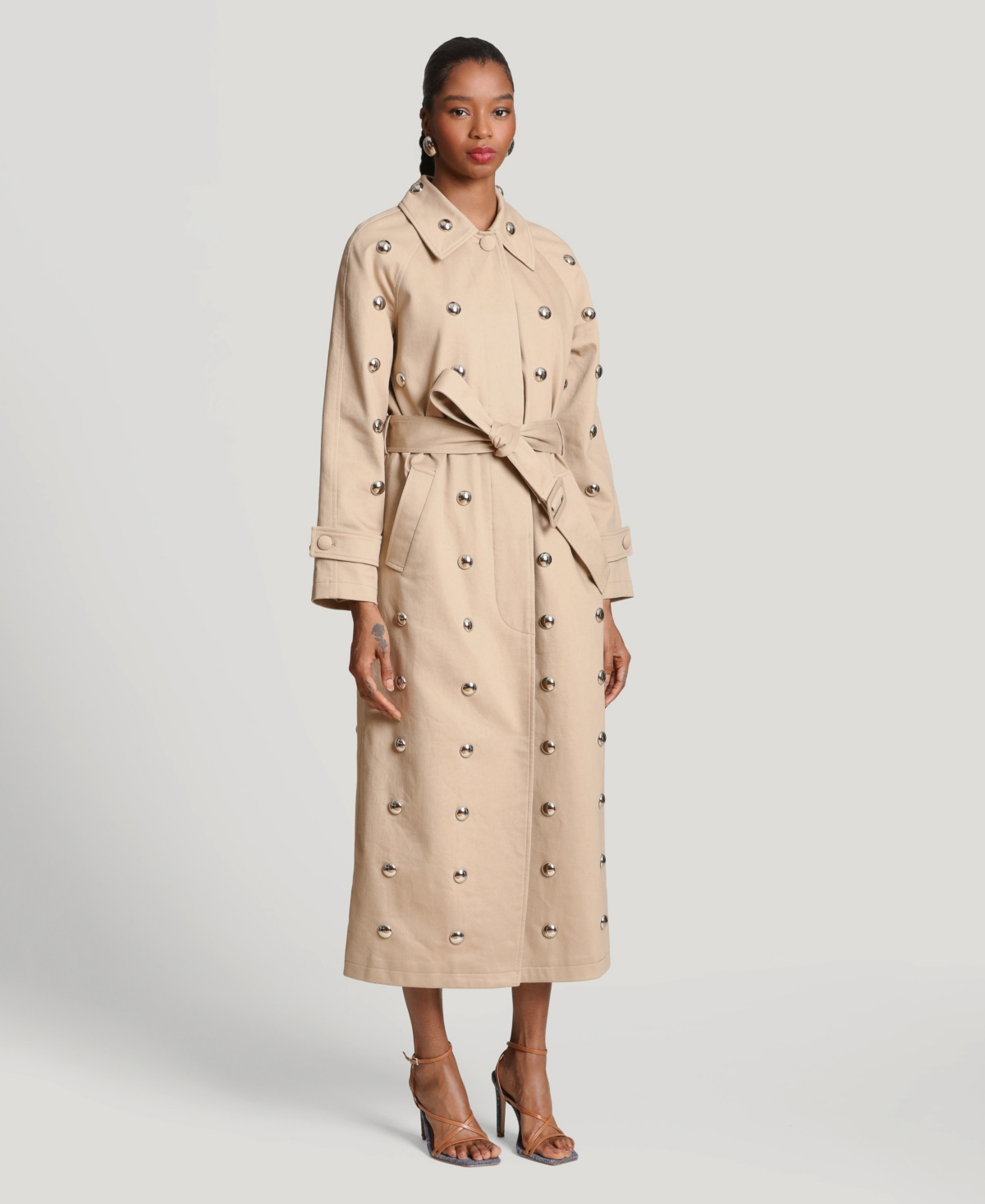 Avec Les Filles Women's Studded Belted Trench