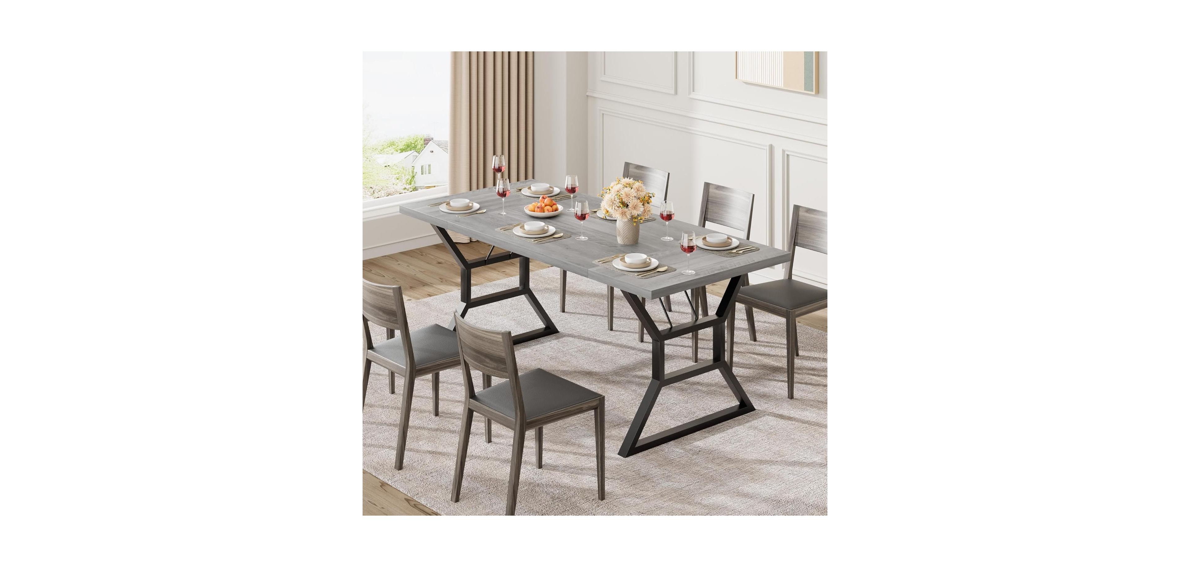 Gaomon Kitchen Table 70.9 inch Large Dining Room Table for 6 Rectangular Kitchen Table