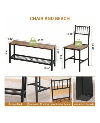 Kitchen Table 4 Pieces Dining Table Set For 4 People Kitchen Table for Dining Room, Home Office, Living Room