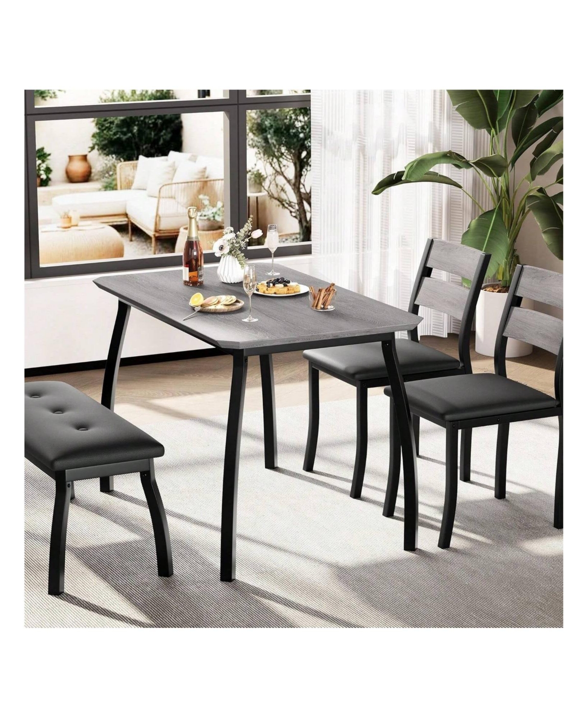 Gaomon Kitchen Table Home Dining Table Set For 4 Wooden Kitchen Table for Dining Room, Home Office, Living Room