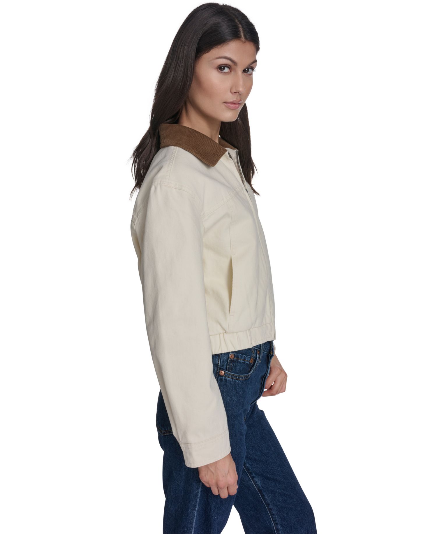 Women's Zip-Front Laydown Collar Coat