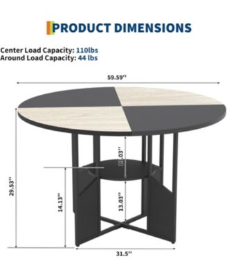 Kitchen Table 47 Inch Round Dining Table