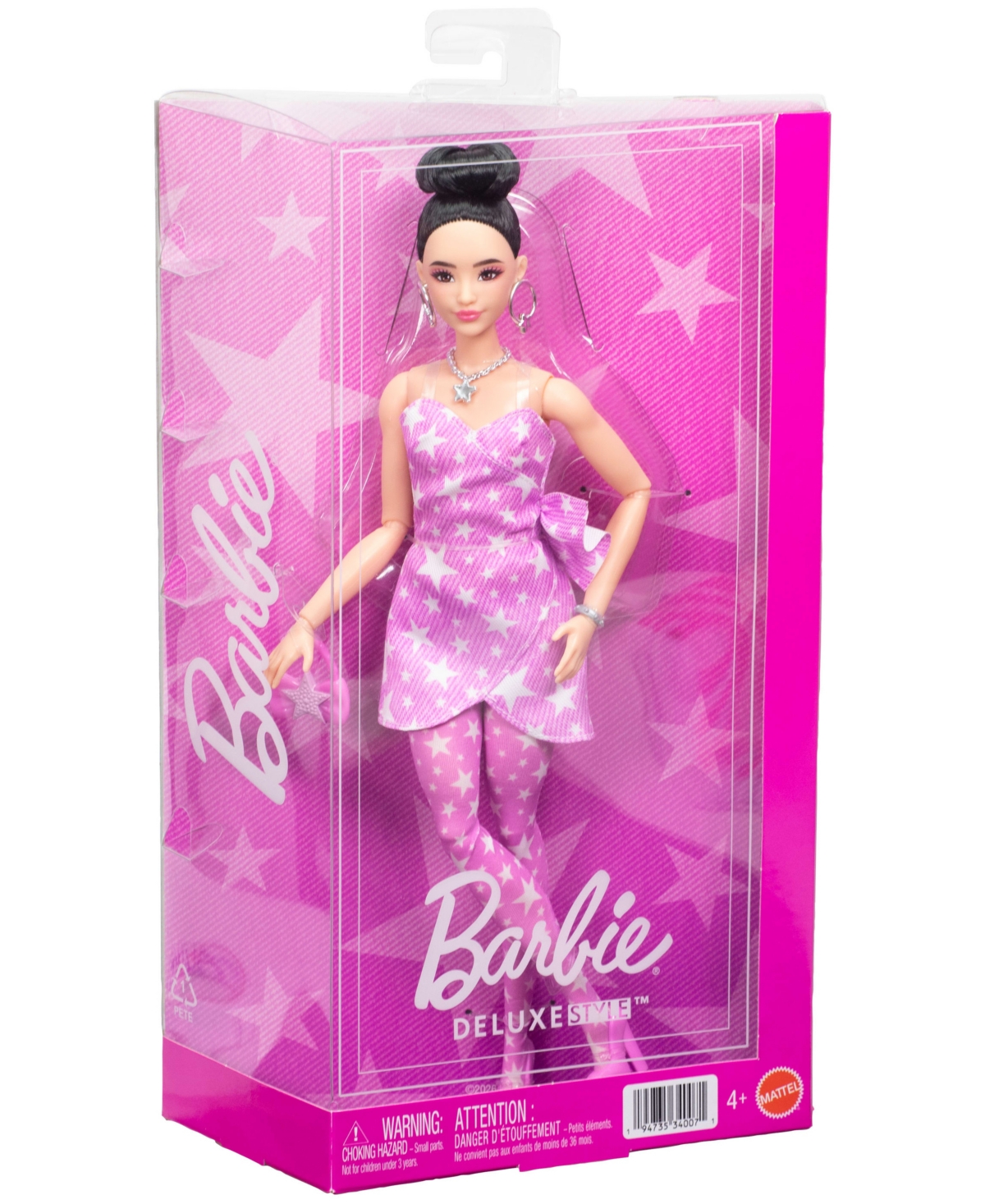 Barbie Deluxe Style Fashion Doll #11 in Denim Star-Print Dress