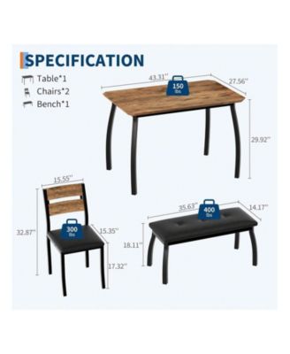 Kitchen Table Home Dining Table Set For 4 Wooden Kitchen Table for Dining Room, Home Office, Living Room