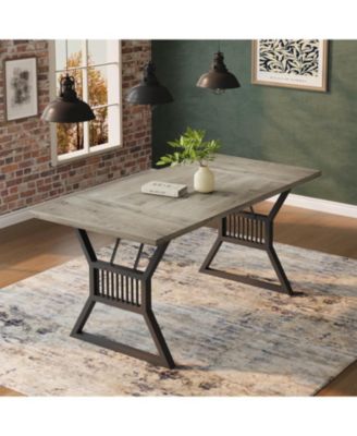 Kitchen Table 70.8 Inch Dining Table 4-6 Person Kitchen Table for Dining Room, Home Office, Living Room