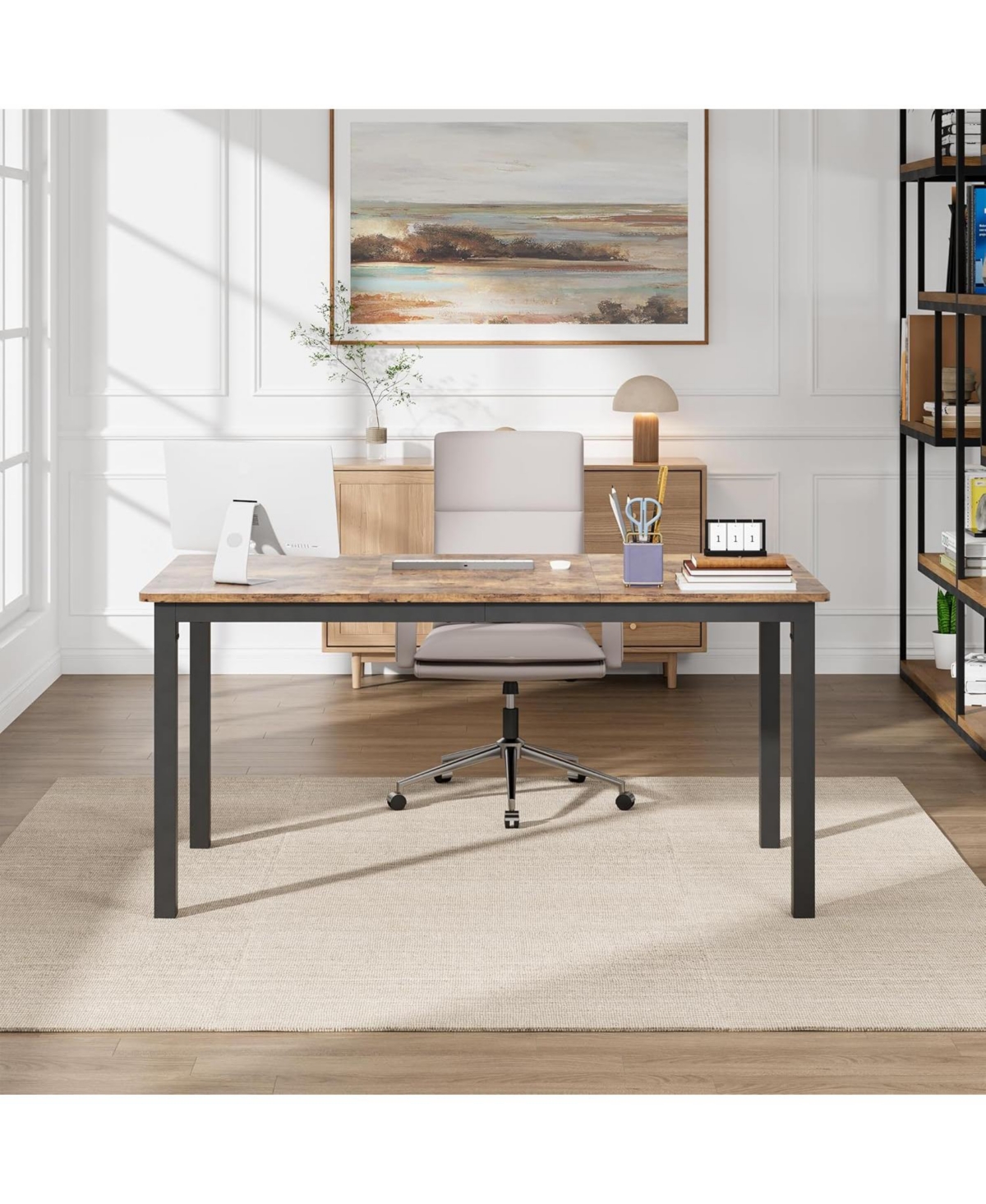 Gaomon Kitchen Table Dining Table for 4-6 People 63 inch Long Wooden Rectangular Kitchen Table