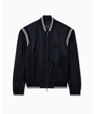Men's Varsity Bomber with Back Graphic Jacket