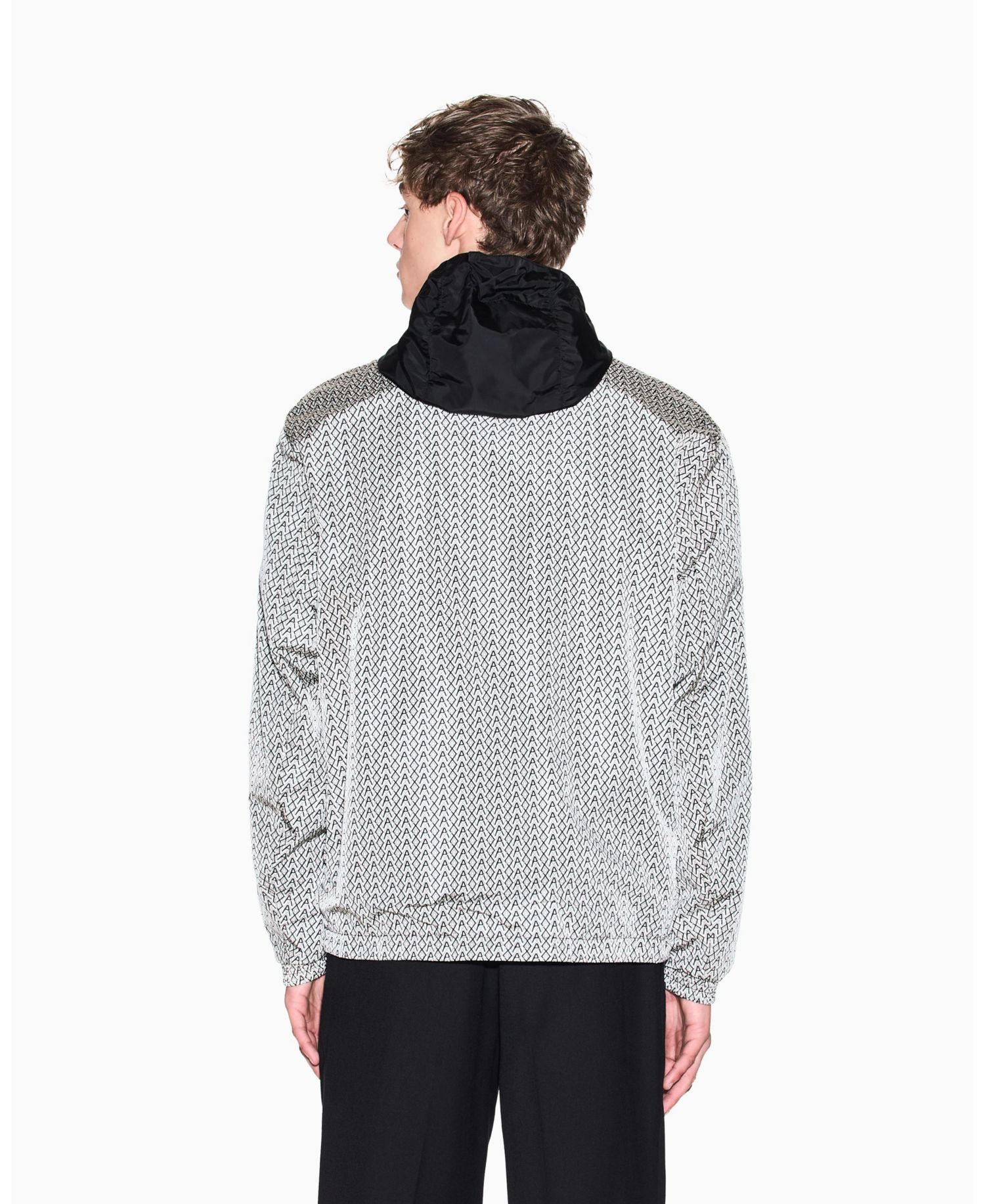 Men's Allover Logo Print Windbreaker Jacket