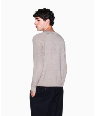 Men's Wool Cotton Blend Crew Neck Sweater