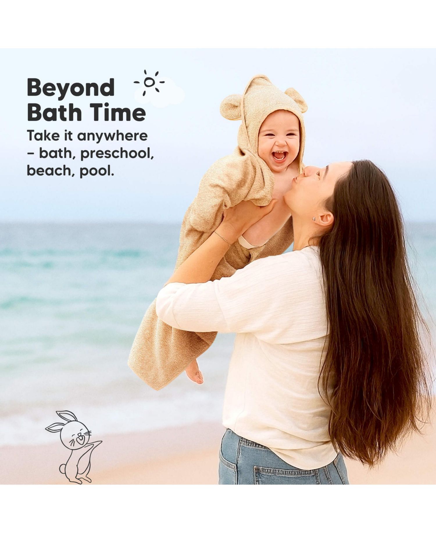 2pk Snuggle Baby Towels with Hood for Newborn Girls, Boys, Toddlers, Soft & Absorbent Hooded Baby Bath Towels