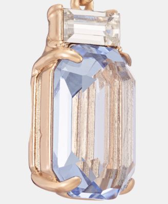 Gold-Tone Boxed Blue Stone Drop Earrings