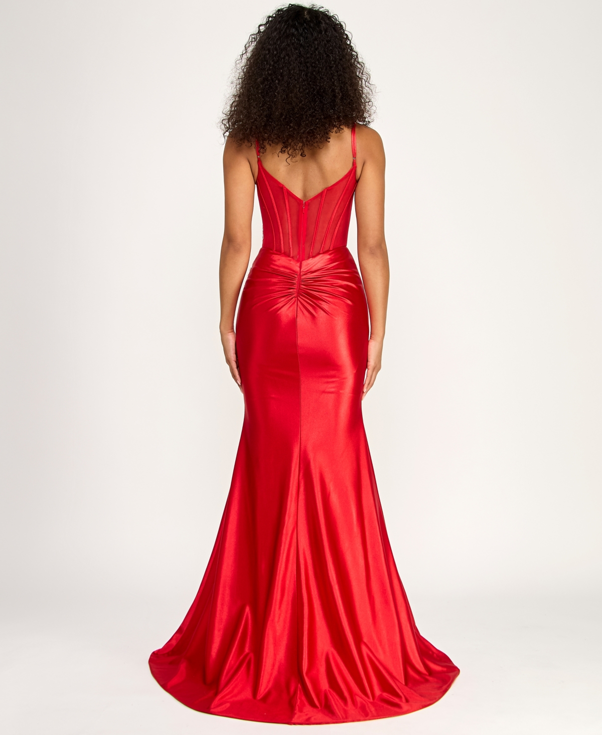 B Darlin Juniors' Spaghetti Straps Sweetheart Neck Gown