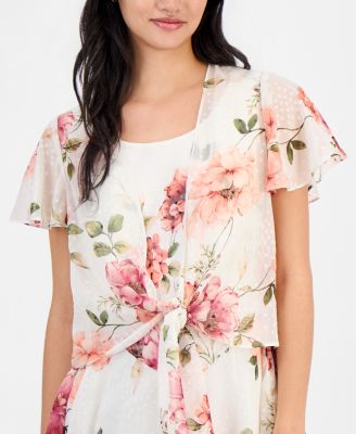 Petite 2-Pc. Floral Chiffon Jacket & Dress Set