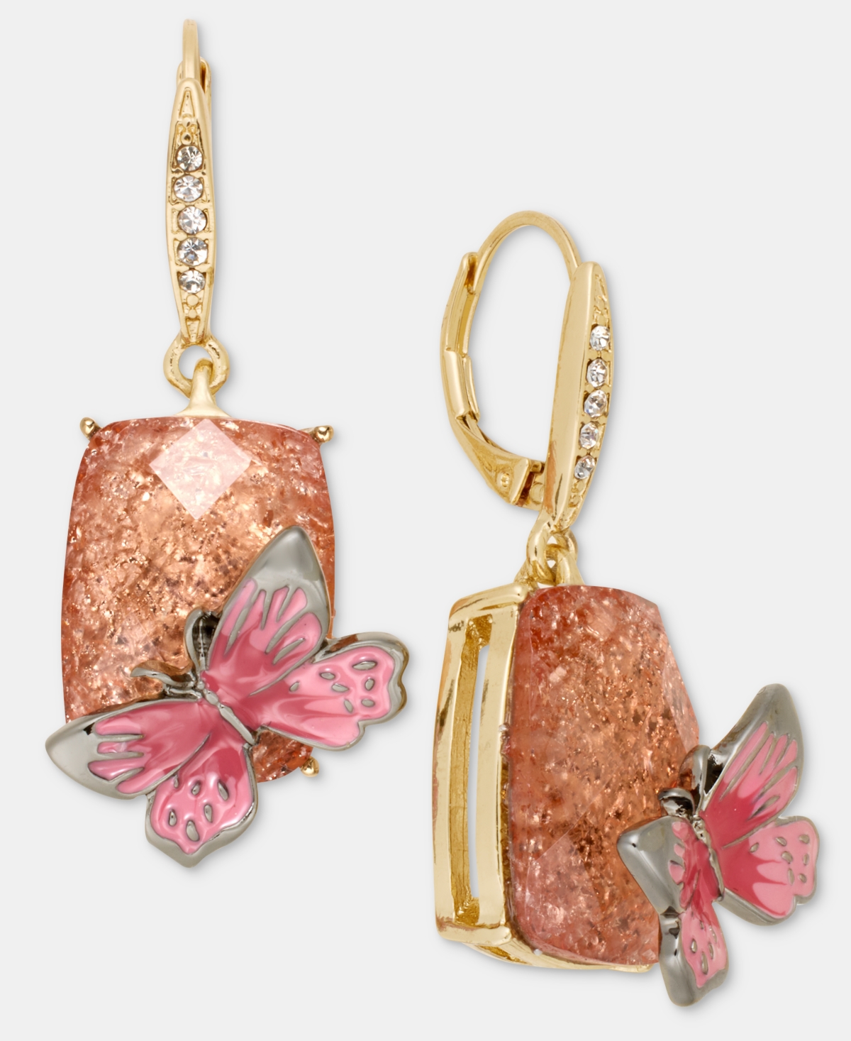 Anne Klein Mixed Stone Butterfly Drop Earrings