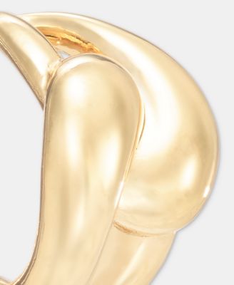 Small Twisted C-Hoop Earrings, 0.52" 