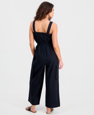 Petite Cotton Cargo Jumpsuit