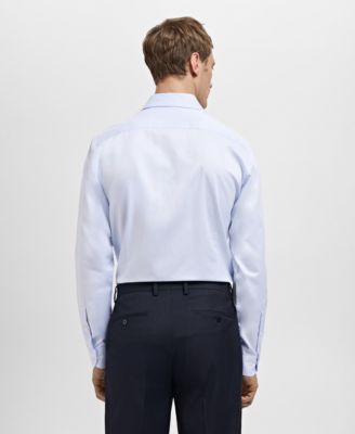 Men's Slim-Fit Twill Fabric Dress Shirt