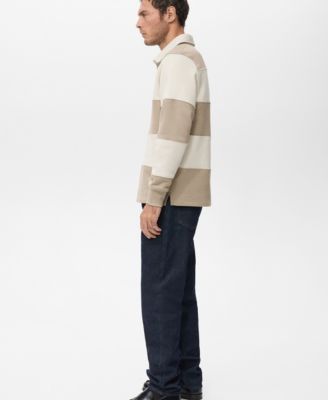 Men's Striped Polo Sweatshirt