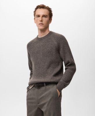 Men's Wool-Blend Rib-Knit Sweater