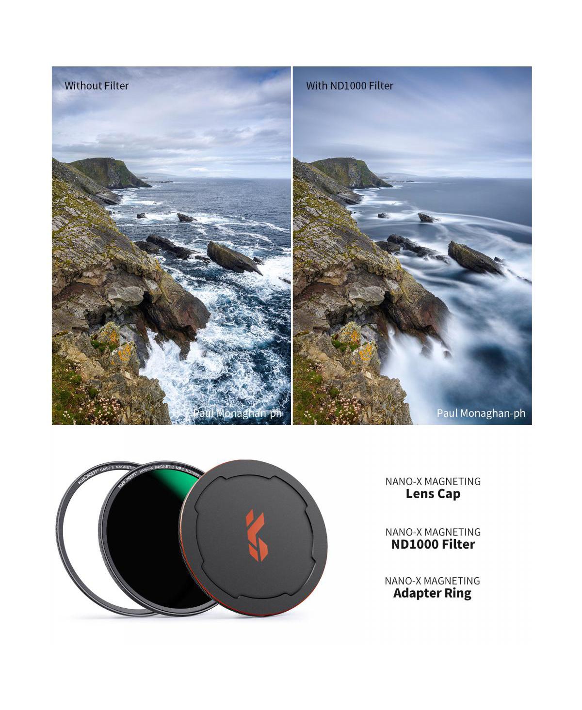 K&F Concept 62mm Nano-x Neutral Density ND1000 3.0 10-Stop Magnetic Filter