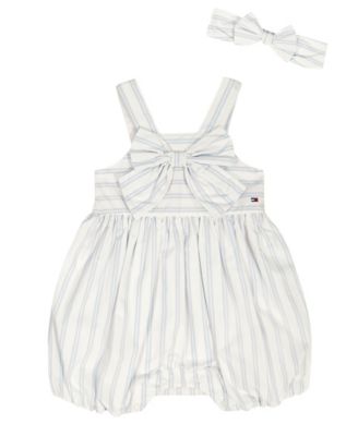 Baby Girls' Striped Romper & Headband, 2-Piece Set