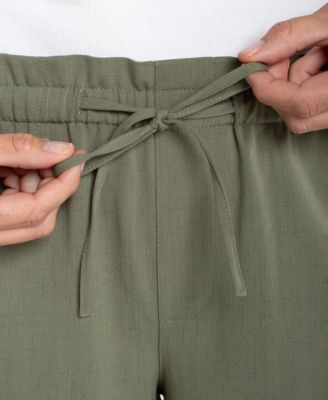 Petite Cropped Pull-On Wide-Leg Pants