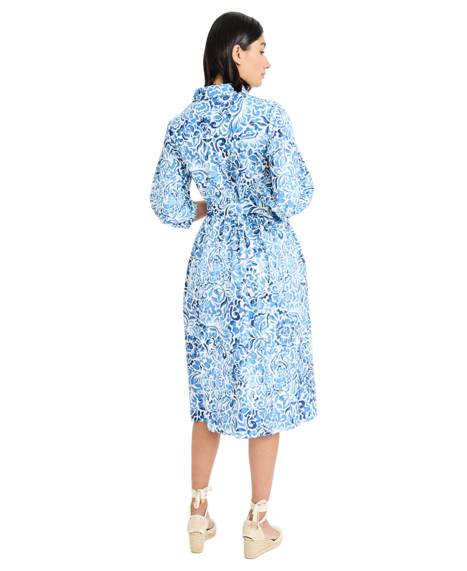 Women's Balloon-Sleeve Shirt Dress