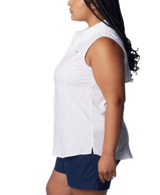 Plus Size PFG Tamiami Button-Front Sleeveless Top