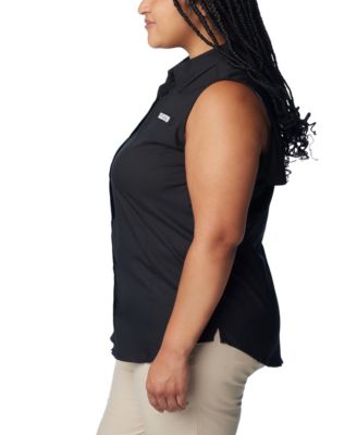Plus Size PFG Tamiami Button-Front Sleeveless Top
