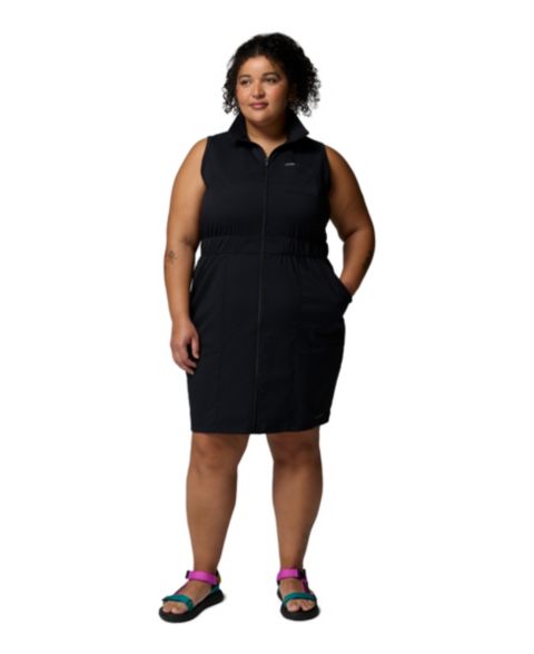 Женское платье Columbia Plus Size Leslie Falls Collared Active, цвет: Чёрный