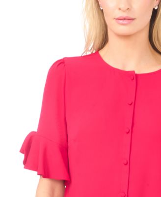 Women's Flounce Sleeve Crewneck Top