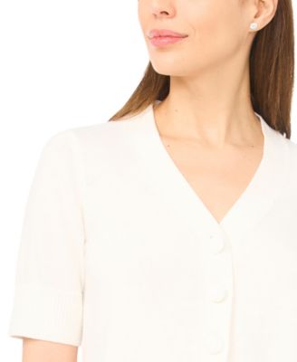 Women's V-Neck Short-Sleeve Cardigan