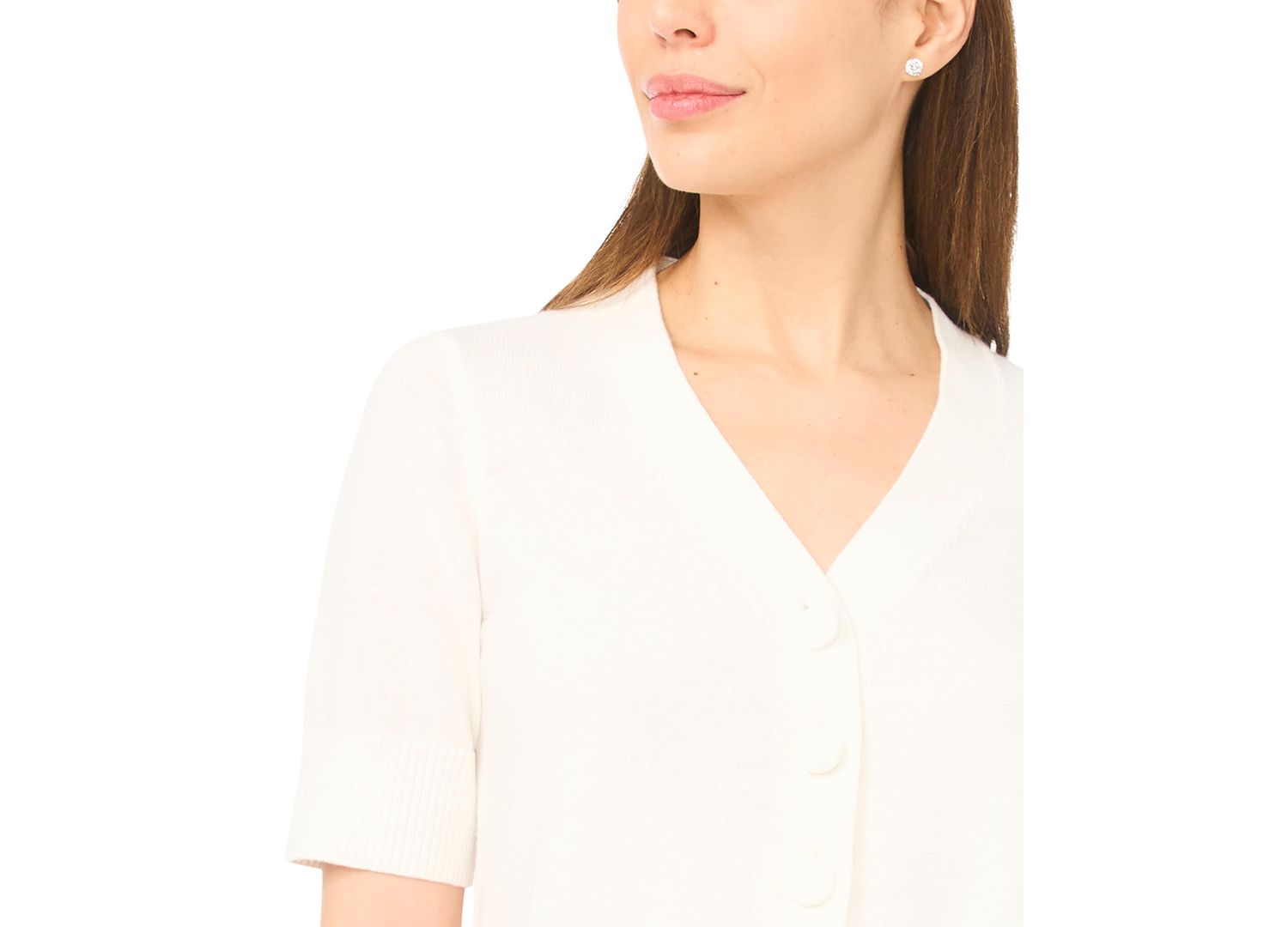 Women's V-Neck Short-Sleeve Cardigan