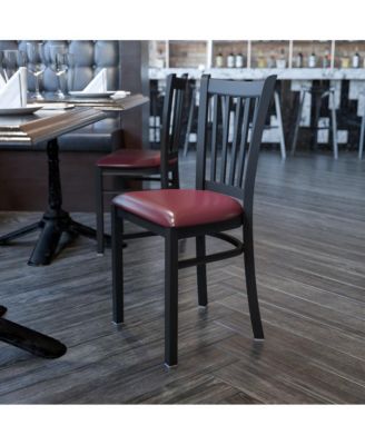 Vertical Back Metal Restaurant Dining Chair