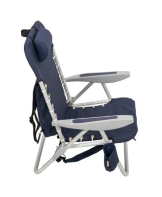 2 x 2 x 2 ft Navy 4-Position Lace-up Aluminum Backpack Chair 2 Pack