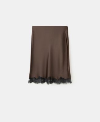 Women's Satin Lace Skirt