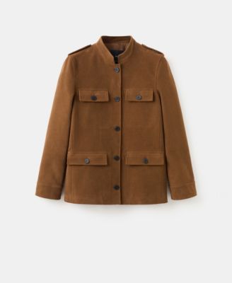 Women's Pockets Collarless Jacket