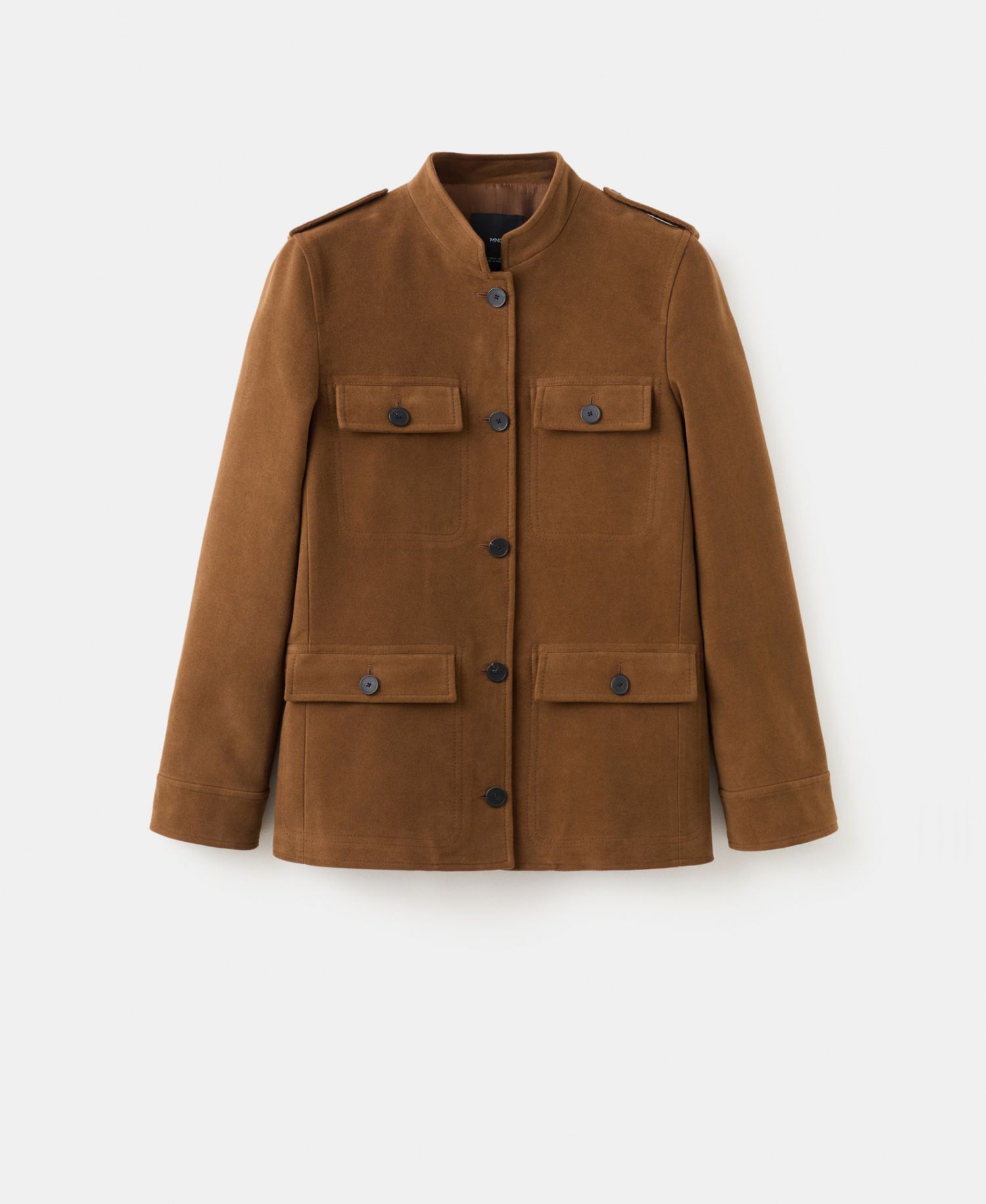 Women's Pockets Collarless Jacket