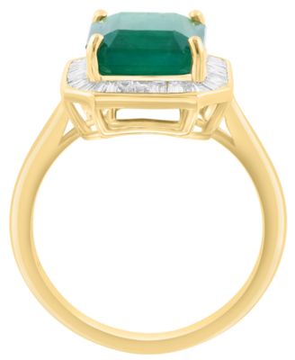 Diamond (5/8 ct. t.w.) and Emerald (4-1/4 ct. t.w.) Ring in 14k White Gold