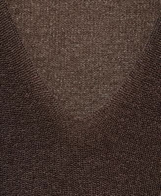 Women's V-Neck Lurex Sweater