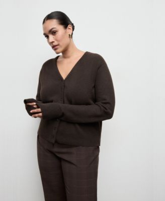 Women's V-Neck Knitted Cardigan Sweater