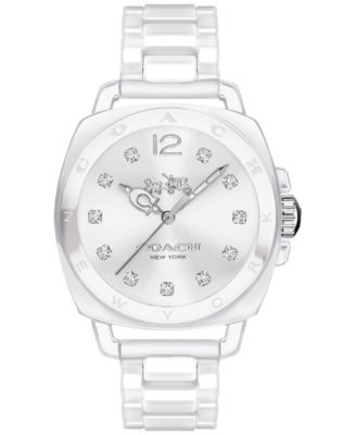 COACH - Women's Boyfriend White Ceramic Bracelet Watch 34mm 14502503