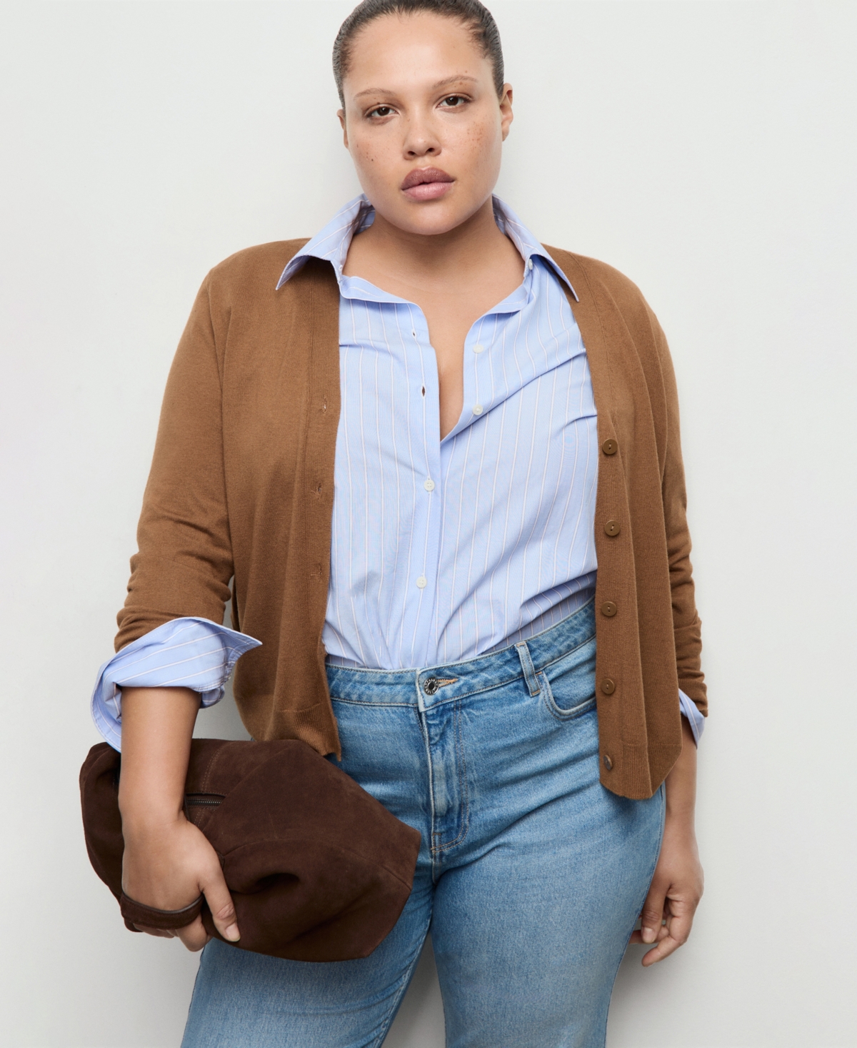 Mango Women's V-Neck Knitted Cardigan Sweater